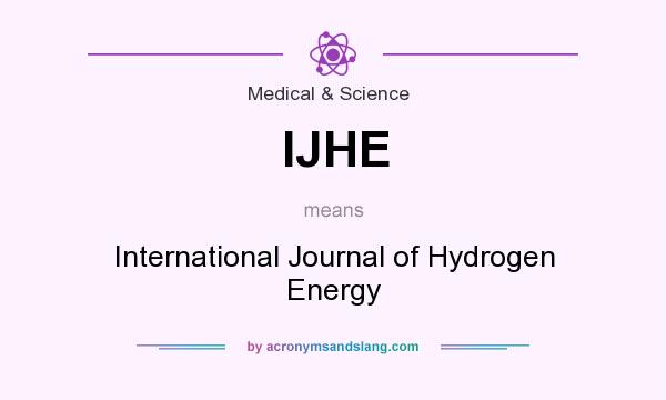 What does IJHE mean? It stands for International Journal of Hydrogen Energy