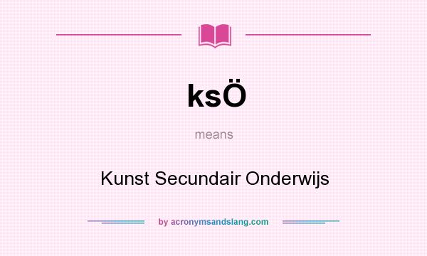What does ksÖ mean? It stands for Kunst Secundair Onderwijs