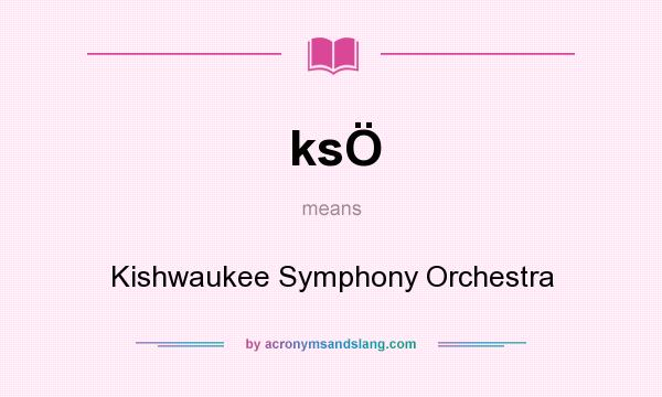 What does ksÖ mean? It stands for Kishwaukee Symphony Orchestra