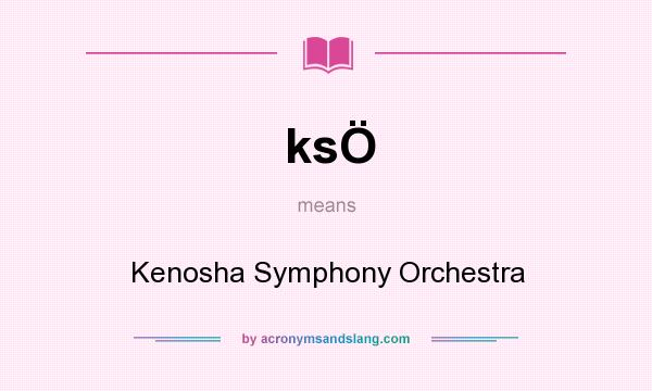 What does ksÖ mean? It stands for Kenosha Symphony Orchestra