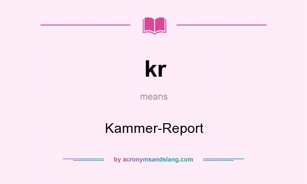 What does kr mean? It stands for Kammer-Report