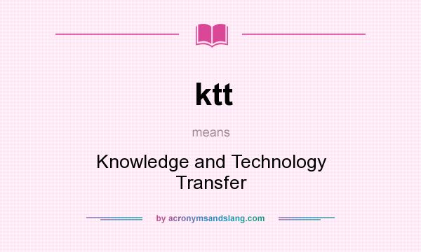 What does ktt mean? It stands for Knowledge and Technology Transfer
