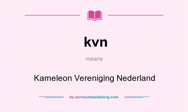 What does kvn mean? It stands for Kameleon Vereniging Nederland