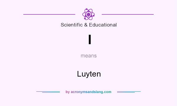 What does l mean? It stands for Luyten