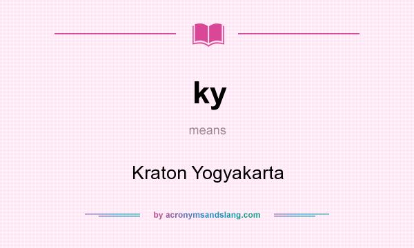What does ky mean? It stands for Kraton Yogyakarta