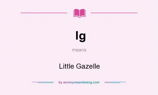 What does lg mean? It stands for Little Gazelle