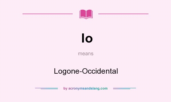 What does lo mean? It stands for Logone-Occidental