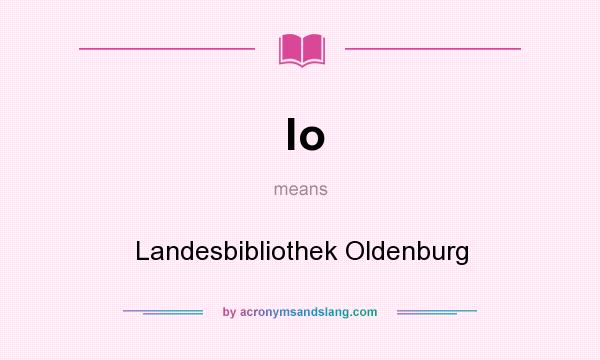 What does lo mean? It stands for Landesbibliothek Oldenburg