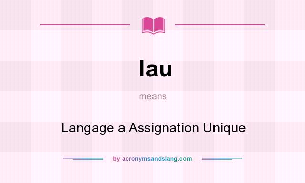 What does lau mean? It stands for Langage a Assignation Unique