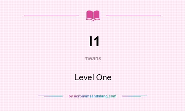 What does l1 mean? It stands for Level One