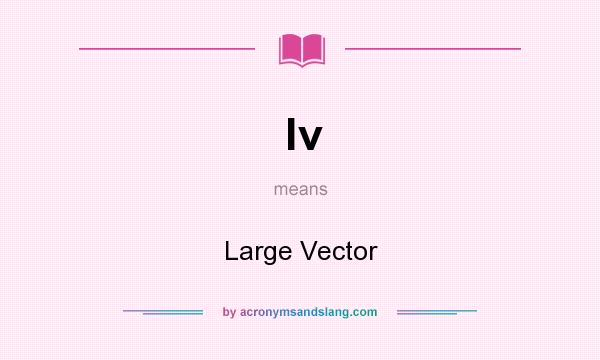 What does lv mean? It stands for Large Vector