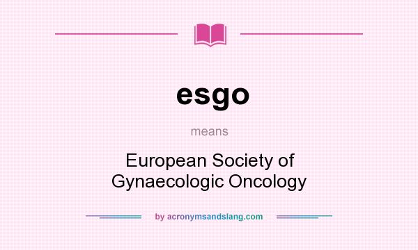 What does esgo mean? It stands for European Society of Gynaecologic Oncology