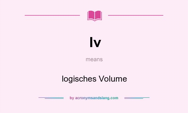 What does lv mean? It stands for logisches Volume