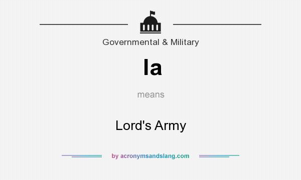 What does la mean? It stands for Lord`s Army