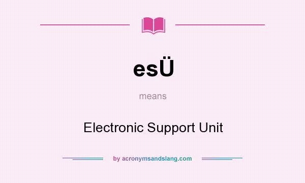 What does esÜ mean? It stands for Electronic Support Unit