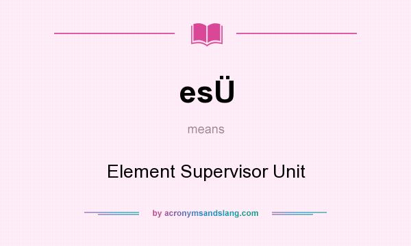What does esÜ mean? It stands for Element Supervisor Unit