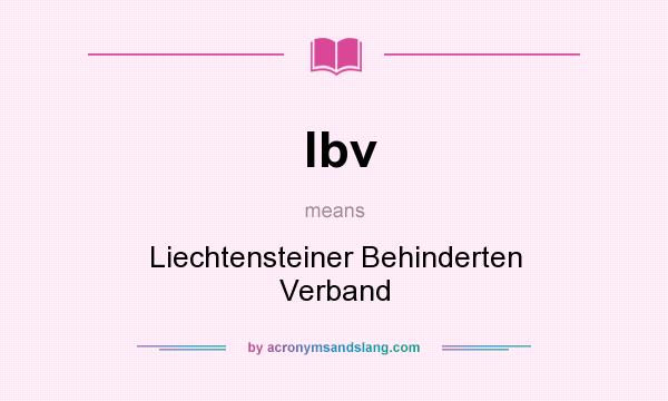 What does lbv mean? It stands for Liechtensteiner Behinderten Verband