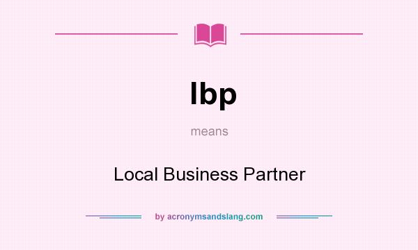 What does lbp mean? It stands for Local Business Partner