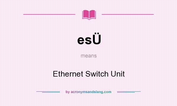 What does esÜ mean? It stands for Ethernet Switch Unit