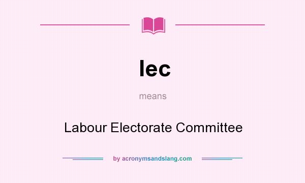 What does lec mean? It stands for Labour Electorate Committee