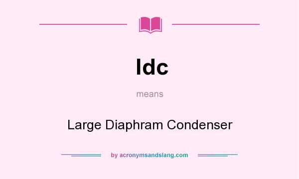 What does ldc mean? It stands for Large Diaphram Condenser