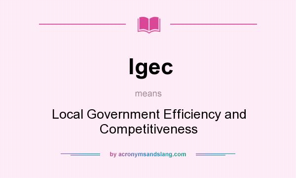 What does lgec mean? It stands for Local Government Efficiency and Competitiveness