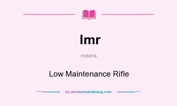 What does lmr mean? It stands for Low Maintenance Rifle
