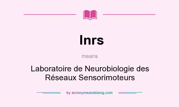What does lnrs mean? It stands for Laboratoire de Neurobiologie des Réseaux Sensorimoteurs