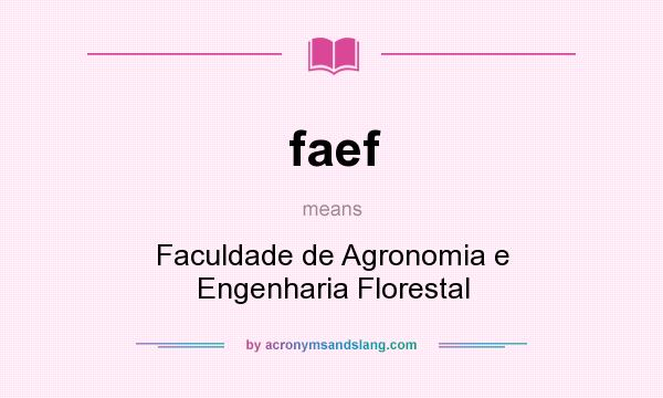 What does faef mean? It stands for Faculdade de Agronomia e Engenharia Florestal