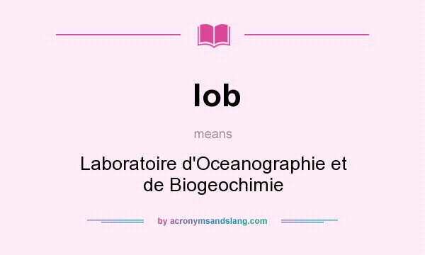 What does lob mean? It stands for Laboratoire d`Oceanographie et de Biogeochimie