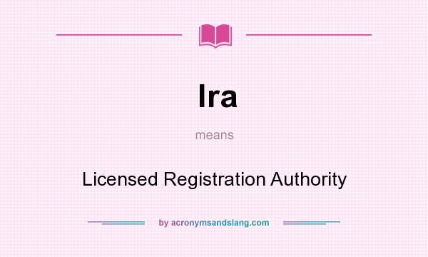 What does lra mean? It stands for Licensed Registration Authority