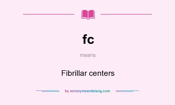 What does fc mean? It stands for Fibrillar centers