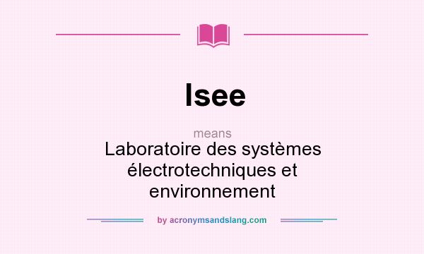 What does lsee mean? It stands for Laboratoire des systèmes électrotechniques et environnement