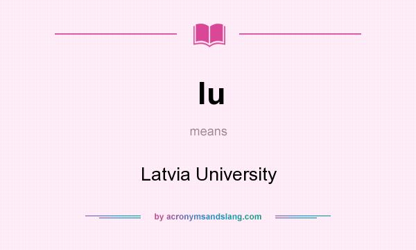 What does lu mean? It stands for Latvia University