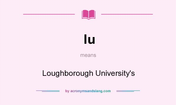 What does lu mean? It stands for Loughborough University`s