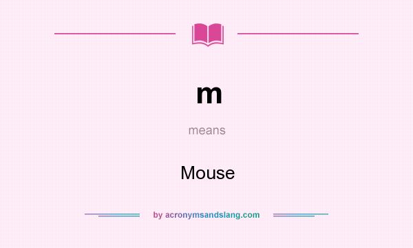 What does m mean? It stands for Mouse