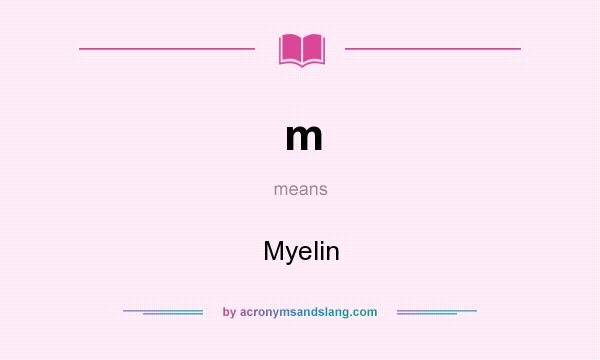What does m mean? It stands for Myelin