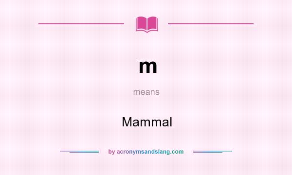 What does m mean? It stands for Mammal