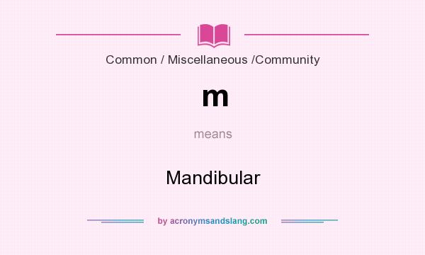 What does m mean? It stands for Mandibular