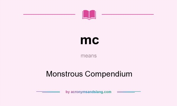 What does mc mean? It stands for Monstrous Compendium