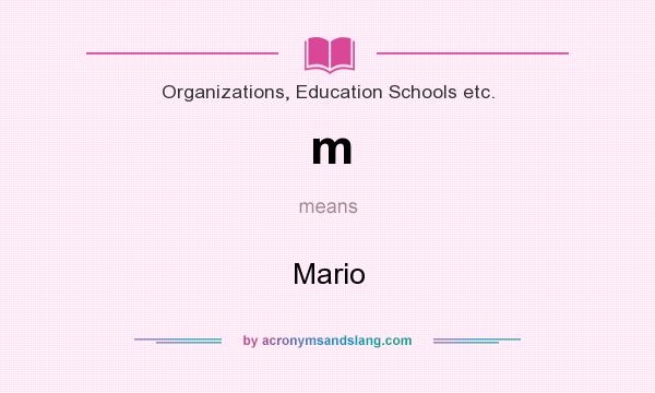What does m mean? It stands for Mario