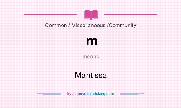 What does m mean? It stands for Mantissa