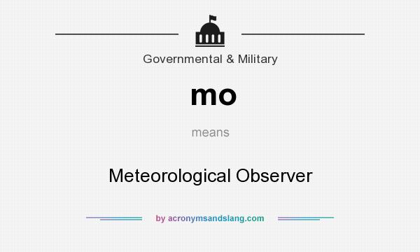 What does mo mean? It stands for Meteorological Observer
