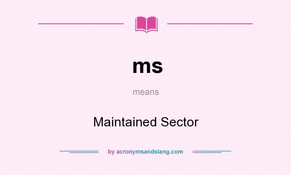 What does ms mean? It stands for Maintained Sector