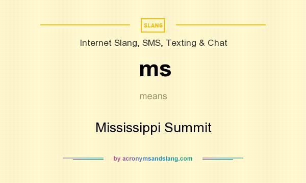 What does ms mean? It stands for Mississippi Summit