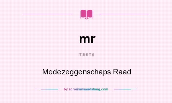 What does mr mean? It stands for Medezeggenschaps Raad