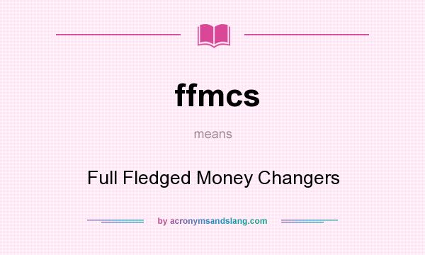 What does ffmcs mean? It stands for Full Fledged Money Changers