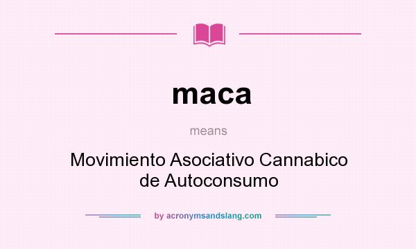 What does maca mean? It stands for Movimiento Asociativo Cannabico de Autoconsumo