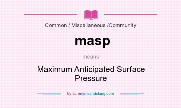 What does masp mean? It stands for Maximum Anticipated Surface Pressure