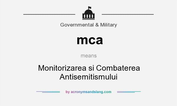 What does mca mean? It stands for Monitorizarea si Combaterea Antisemitismului